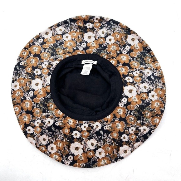 Anthropologie Corduroy Boho Floral Print Wide Brim Bucket Hat - Picture 3 of 4